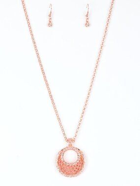 Paparazzi Shiny Copper Necklace and Earrings Set (NL073)